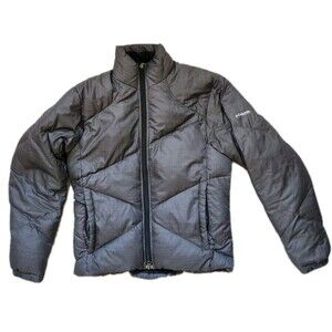 Columbia Titanium Down Women’s Puffer Jacket Gray Full Zip Winter Coat Sz S GUC